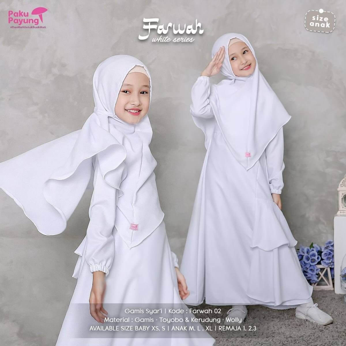 GAMIS PUTIH FARWAH SERIES (JILBAB WOLLY)