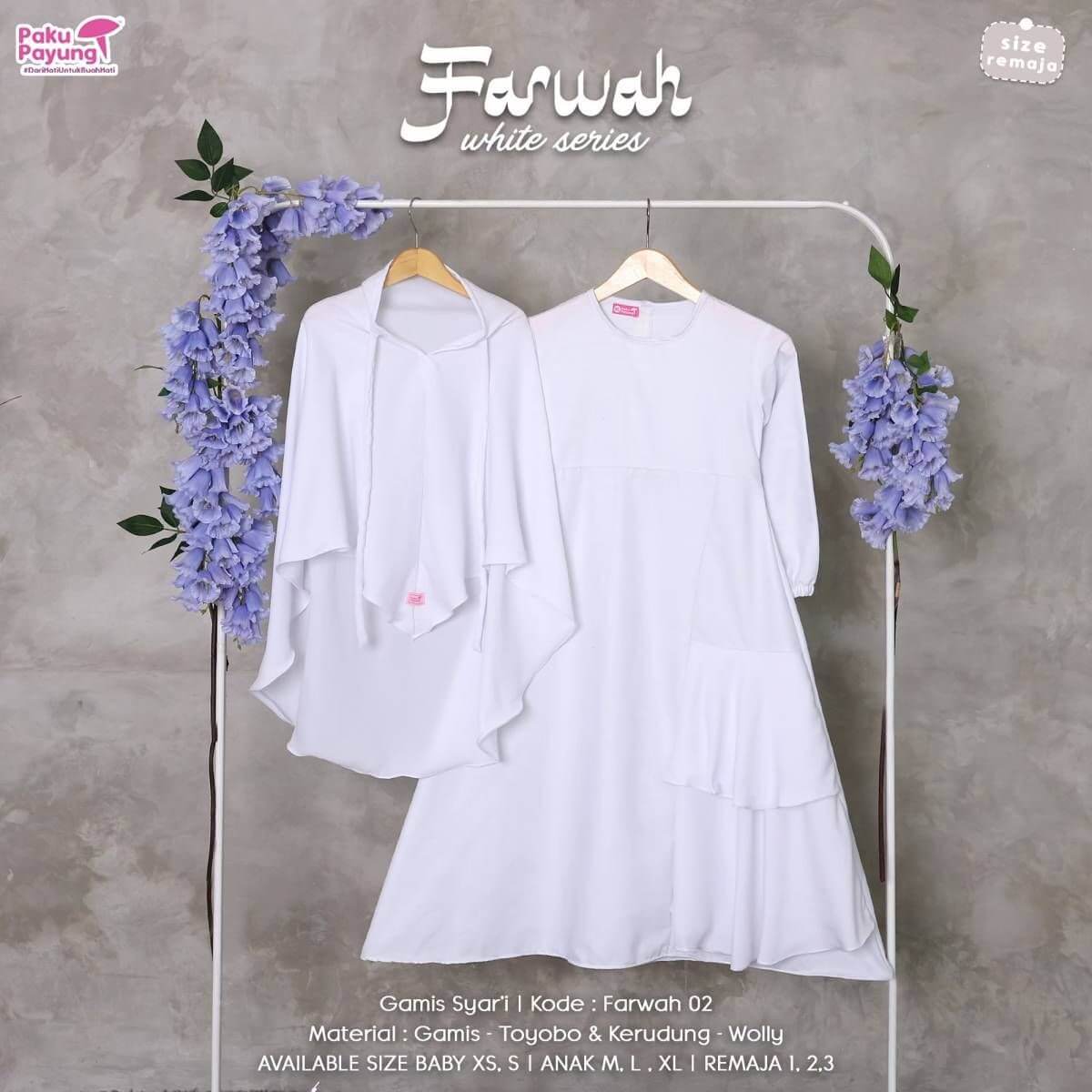 GAMIS PUTIH FARWAH SERIES (JILBAB WOLLY)